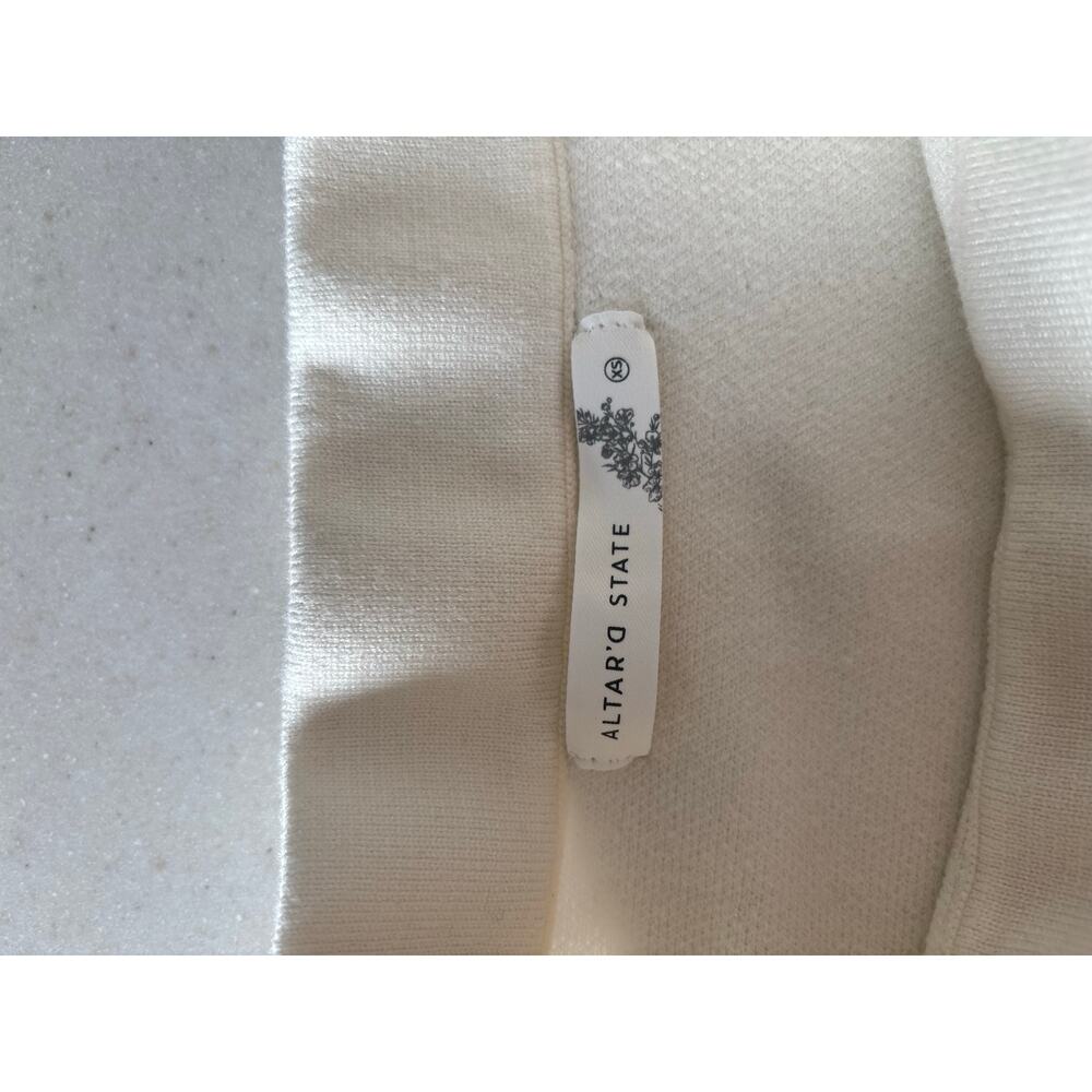 Altar’d State Ivory Sweater Knit Mini Skirt Women’s XS Soft Pull On Preppy - Picture 6 of 9